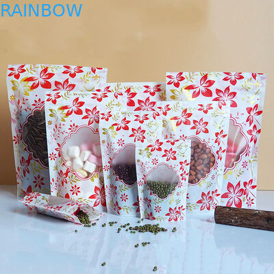 ジッパーの窓との注文のロゴを包む光沢のある立場のプラスチック袋