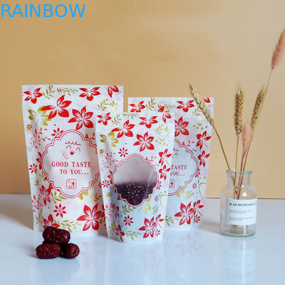 ジッパーの窓との注文のロゴを包む光沢のある立場のプラスチック袋