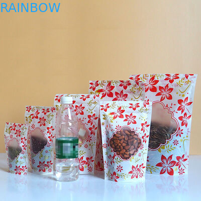 ジッパーの窓との注文のロゴを包む光沢のある立場のプラスチック袋