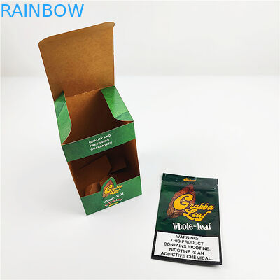習慣はアルミ ホイルの帽子のシガーの包装箱のための自然なgrabbaの葉の帽子の表示包装箱を印刷した