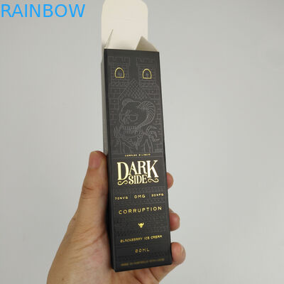 注文の卸し売り折り畳み式の小さく黒く贅沢で熱い押す金ホイルのギフトの化粧品の包装の紙箱