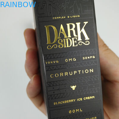 注文の卸し売り折り畳み式の小さく黒く贅沢で熱い押す金ホイルのギフトの化粧品の包装の紙箱