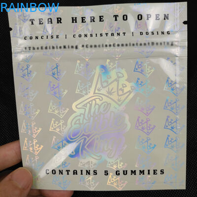 Resealable臭いの証拠のマイラーのプラスチック3側面をアルミ ホイル注文のロゴの設計ジッパー ロックは包装のホログラム袋を密封した