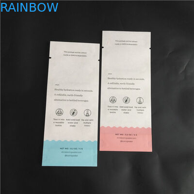 Ecoの友人の生物分解性のクラフト紙PLAの混合の食糧粉のスパイスの包装は3つの側面のシールの袋を袋に入れる