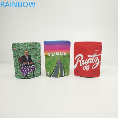 カスタマイズされたロゴの柔らかいタッチ3.5g 7g 14g 28gは麻のインド大麻のクッキーKushのための袋を立てる