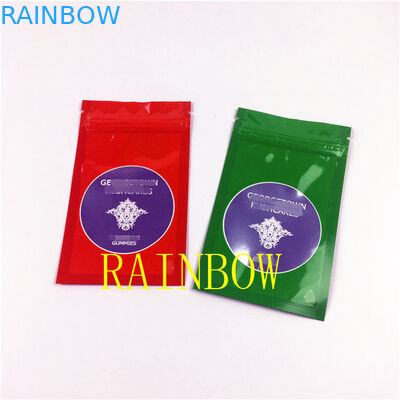 注文のロゴのグリップは袋を包むChiaの種のMatchaの粉のediblesのための明確な窓が付いている平らなマイラー ホイル袋を密封した