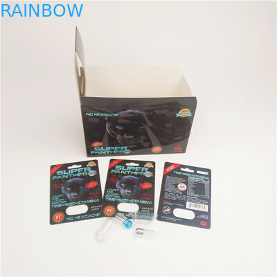 グラビア印刷90micの性の丸薬3Dカード200micサイのマグナムびん500Kのまめカード