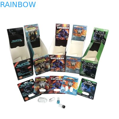 ディスプレイ・ケースが付いているホログラムSGSの性の丸薬まめカード500k 3Dまめの紙カード