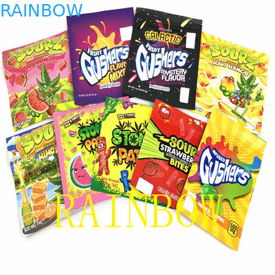 100mic VMPET CMYK平らなマイラーのホイルは120x150mmキャンデーのEdiblesの包装の袋を袋に入れる