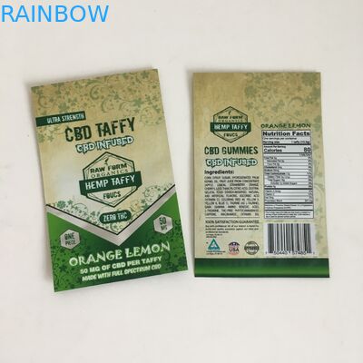 臭いの証拠マイラーはプラスチックCBDが50mg 100mgキャンデーのGummiesマイラーの包装袋を注ぎこんだジップ ロック式のインド大麻の花を袋に入れる