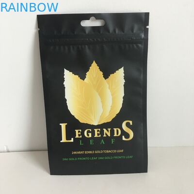 マイラーの包装を印刷するジップ ロック式のプラスチック食品等級はハンガーの穴が付いているタバコの葉の袋を袋に入れる