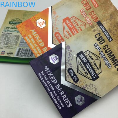 注文の印刷された1g 3.5gは臭いの証拠のジッパー粘着性くまCBDの小さい立場食用3.5gマイラーの雑草袋をリサイクルする