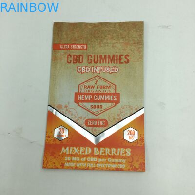 注文の印刷された1g 3.5gは臭いの証拠のジッパー粘着性くまCBDの小さい立場食用3.5gマイラーの雑草袋をリサイクルする