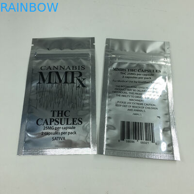 粉のための光沢があるアルミ ホイル1gの臭いの証拠のジッパーの食用のマイラーの雑草のインド大麻袋の平らなジップ ロック式の袋