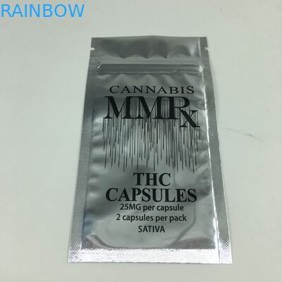 粉のための光沢があるアルミ ホイル1gの臭いの証拠のジッパーの食用のマイラーの雑草のインド大麻袋の平らなジップ ロック式の袋