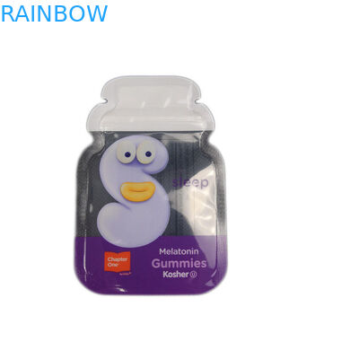 Cbのジッパー ロック袋を包む粘着性キャンデーの書類封筒の注文のプラスチック袋を包む注文の形3の側面のシール ホイル