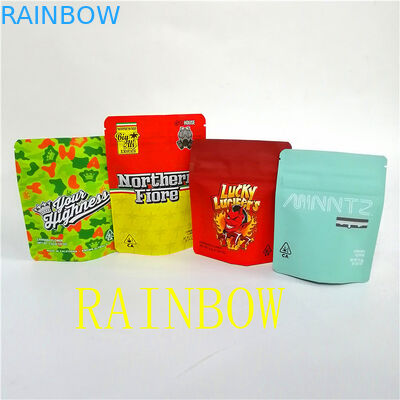 子供の証拠のジップ ロック式のマット マイラーの上の注文の印刷された柔らかいタッチの臭いの証拠の立場は乾燥された花のために残す包装を袋に入れる