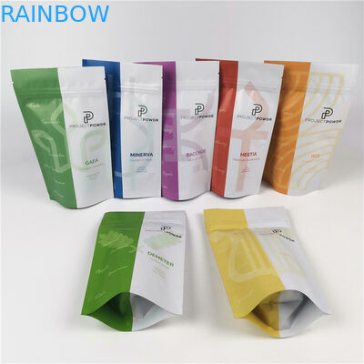 食糧はDoypackを袋に入れる草の香の包装のAL 0.7Cの草の立場の袋を粉にする