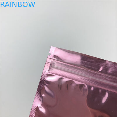 ローズの小型のプラスチック金の3窓が付いている宝石類のための側面のシールのジッパー袋を印刷するジップ ロック式の袋のロゴ