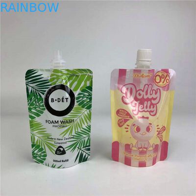 個人的1liter液体を立てる袋の無光沢の印刷物のラベルの種油の口の袋をカスタマイズしなさい