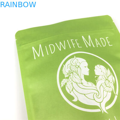 注文の印刷された食品等級はプラスチック ホイルのビスケットが明確な窓が付いているペーパー包装袋を欠くジッパー ロックのシールの上に立つ