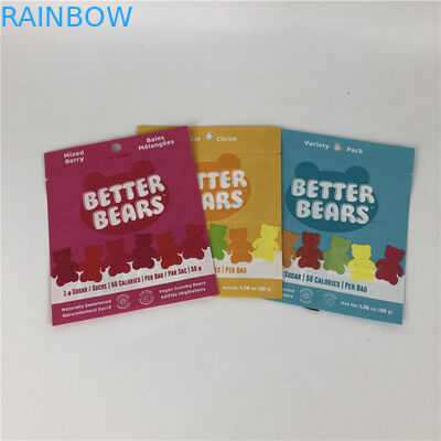 3つの側面のシールの平らなヒート シールの軽食のクッキー食用CBD THC Gummies生物分解性の包装袋