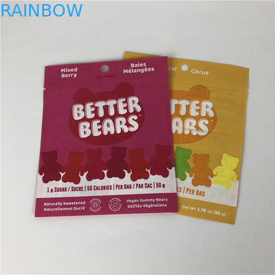 3つの側面のシールの平らなヒート シールの軽食のクッキー食用CBD THC Gummies生物分解性の包装袋