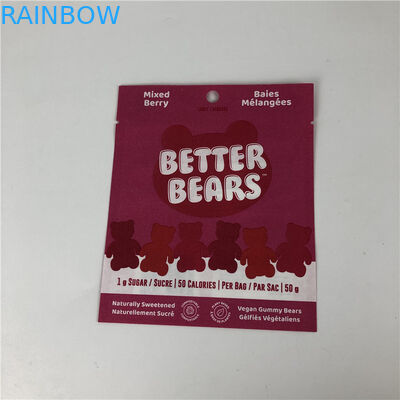 3つの側面のシールの平らなヒート シールの軽食のクッキー食用CBD THC Gummies生物分解性の包装袋