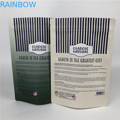 注文の印刷の破片のジッパー ロックは袋の白いクラフトの紙袋を立てる