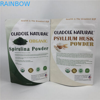 注文の印刷の破片のジッパー ロックは袋の白いクラフトの紙袋を立てる