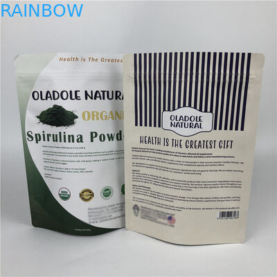 注文の印刷の破片のジッパー ロックは袋の白いクラフトの紙袋を立てる