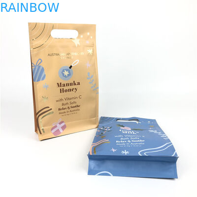 ボディのためのハンドルが付いている平底のジッパー ロックの食品等級の平底袋は包装をごしごし洗う