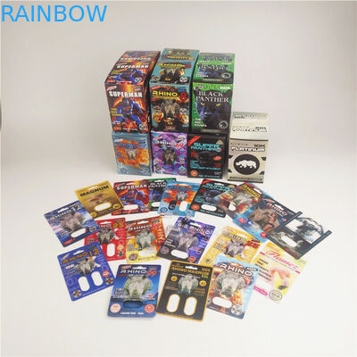 丸薬Rhino Capsule Blister Packaging Paper Cards Rhino 7 200mic Recycledのペーパー