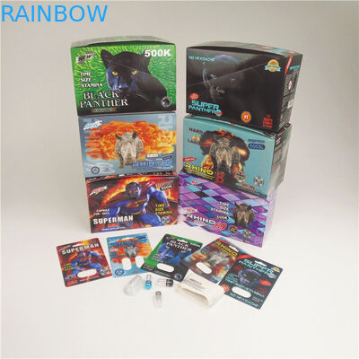 90mic Pills Paper Cards 3D Card Rhino 7 Plastic Capsule Blister Holographic