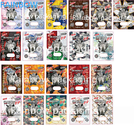 3D Blister Rhino Packaging Cards For Rhino 10K/100K/69 Pills Paper Box Pink Pussy Cat Pills