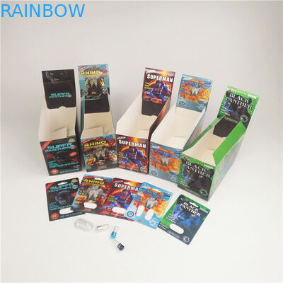 90mic Rhino 69 Pill Capsule Cards Holographic Cardboard 3D Packaging Cards