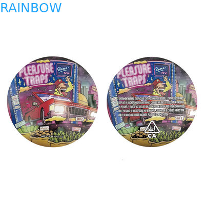 混合された円Ediblesはマイラー定形ホイル包装袋の臭いの証拠3.5gを型抜きした