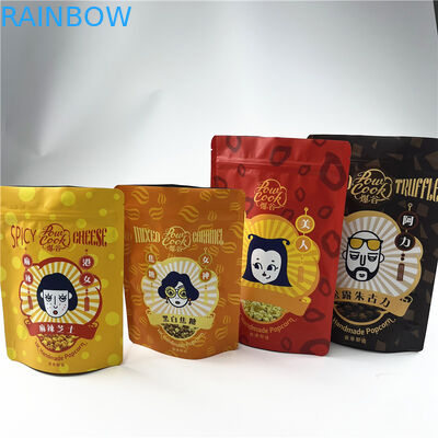 軽食蛋白質棒ポップコーンのマイラーの印刷されたZiplockはプラスチック食糧パッケージ250gを袋に入れる