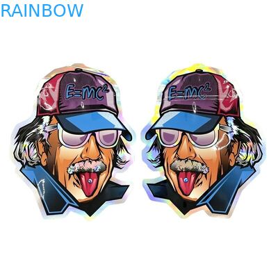 注文の不規則な形のマイラーのプラスチック ジッパー袋の臭いは3.5g 7gを検査する