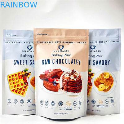 印刷された食品等級のマイラーの袋のクッキーのケーキの軽食袋の包装のジッパー ロックは薄板になった