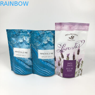 Bathのための印刷された再使用可能な包まれた袋はアルミニウム ジッパー無光沢の青いマイラーの上の立場を浸す