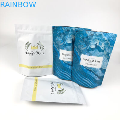 Bathのための印刷された再使用可能な包まれた袋はアルミニウム ジッパー無光沢の青いマイラーの上の立場を浸す