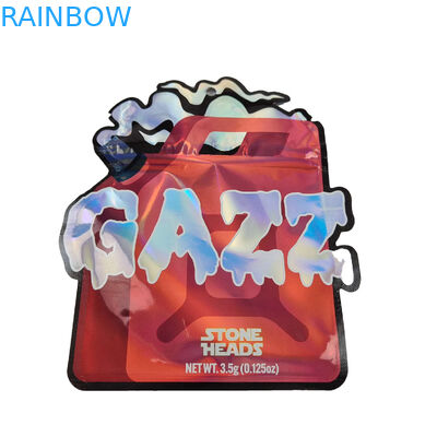 3.5gは臭いの証拠マイラーを袋に入れる習慣を密封した印刷された独特で特別な型抜きされた半端ものが形づけた