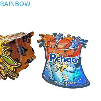 カスタムデザイン 3.5 グラム 7 グラム 14 グラム 28 グラムダイカット袋ジップロック特殊形状チャイルドプルーフカスタム形状マイラースナックバッグ包装