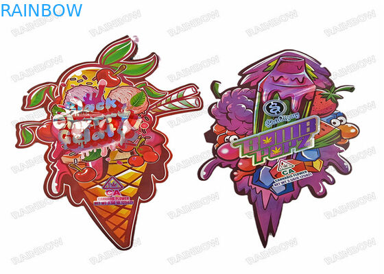 3.5gは食用のHolograph不規則なスペシャルを形づける食品包装のジッパーのマイラー プラスチック袋を型抜きした