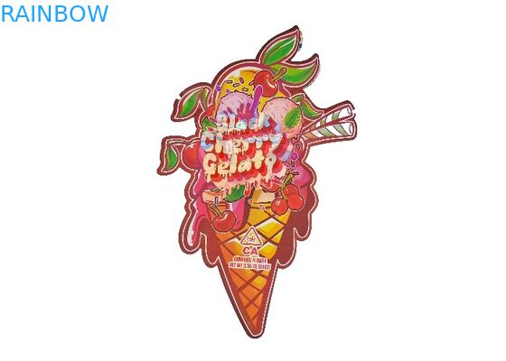 3.5gホログラムのマイラーのプラスチックChildproof Ziplockは形づく型抜きされた不規則なスペシャルを袋に入れる