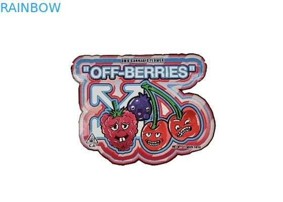 3.5gホログラムのマイラーのプラスチックChildproof Ziplockは形づく型抜きされた不規則なスペシャルを袋に入れる