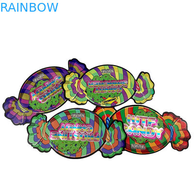 オーダーメイドロゴ印刷 1/8 OZ 耐子供 マイラーバッグ 3.5g 食用 再開可能なクッキー 甘いマイラー出口バッグ