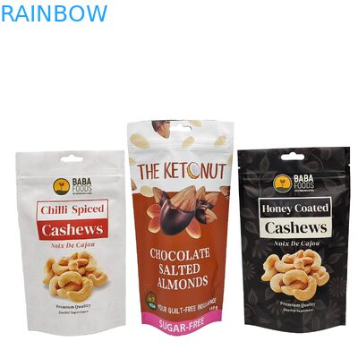 シップロック マイラー バッグ カシューナッツの透明窓付き 再閉塞可能なプラスチックシッパー スタンドアップシッパー バッグ