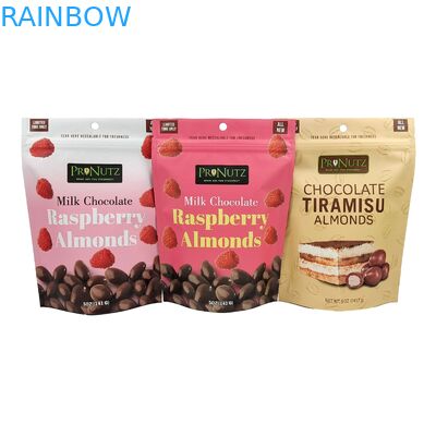 マット オーダーメイド ロゴ プリント スタンドアップ ポーチ アルミニウムホイール チョコレート 食品 梱包 スタンドアップ ザイプ バッグ